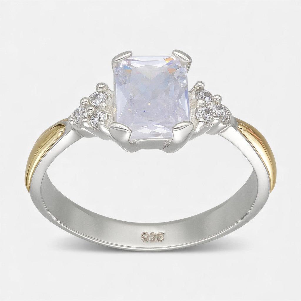 Anillo Circones Baguette con Oro