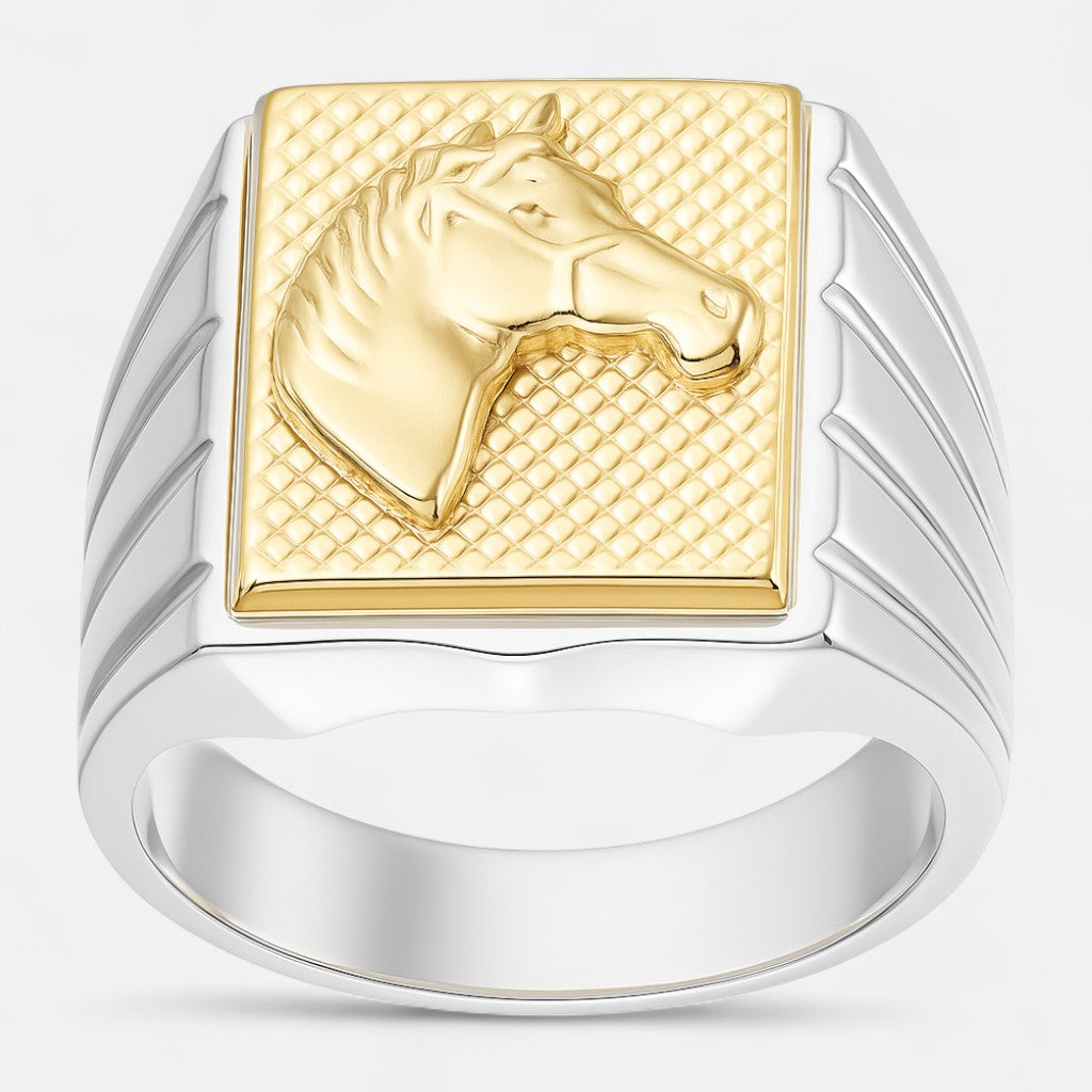 Anillo Sello Caballo en Oro