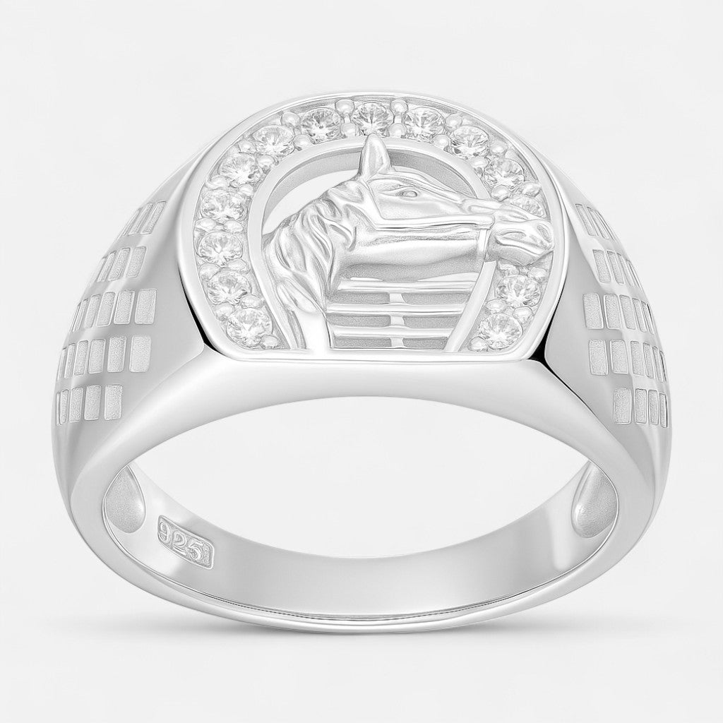 Anillo Sello Herradura Caballo Circones