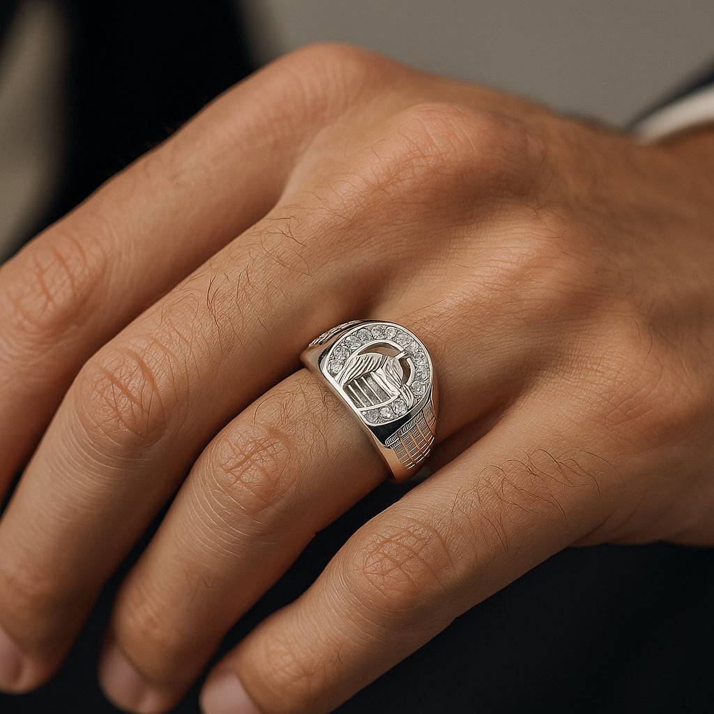 Anillo Sello Herradura Caballo Circones