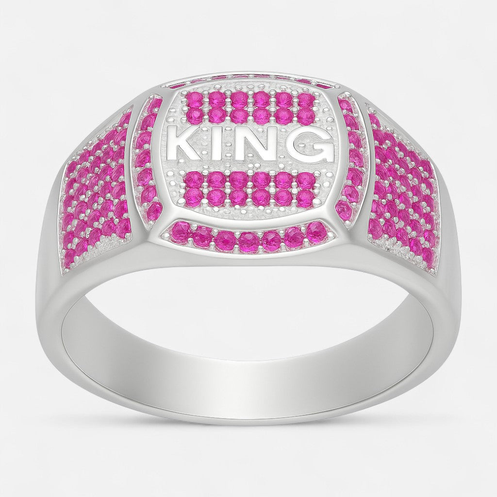 Anillo Sello King Circones Rubí