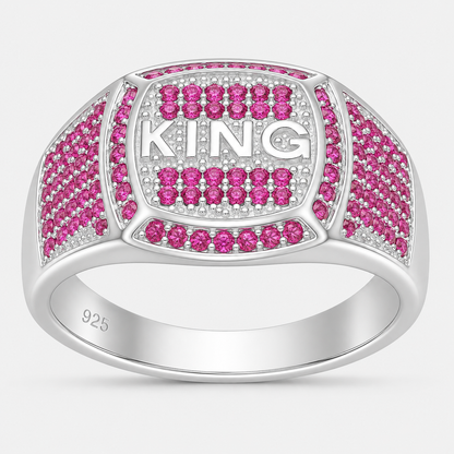 Anillo Sello King Circones Rubí