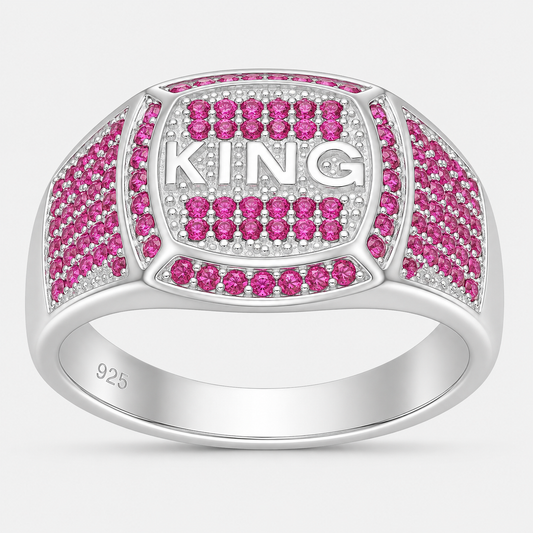Anillo Sello King Circones Rubí