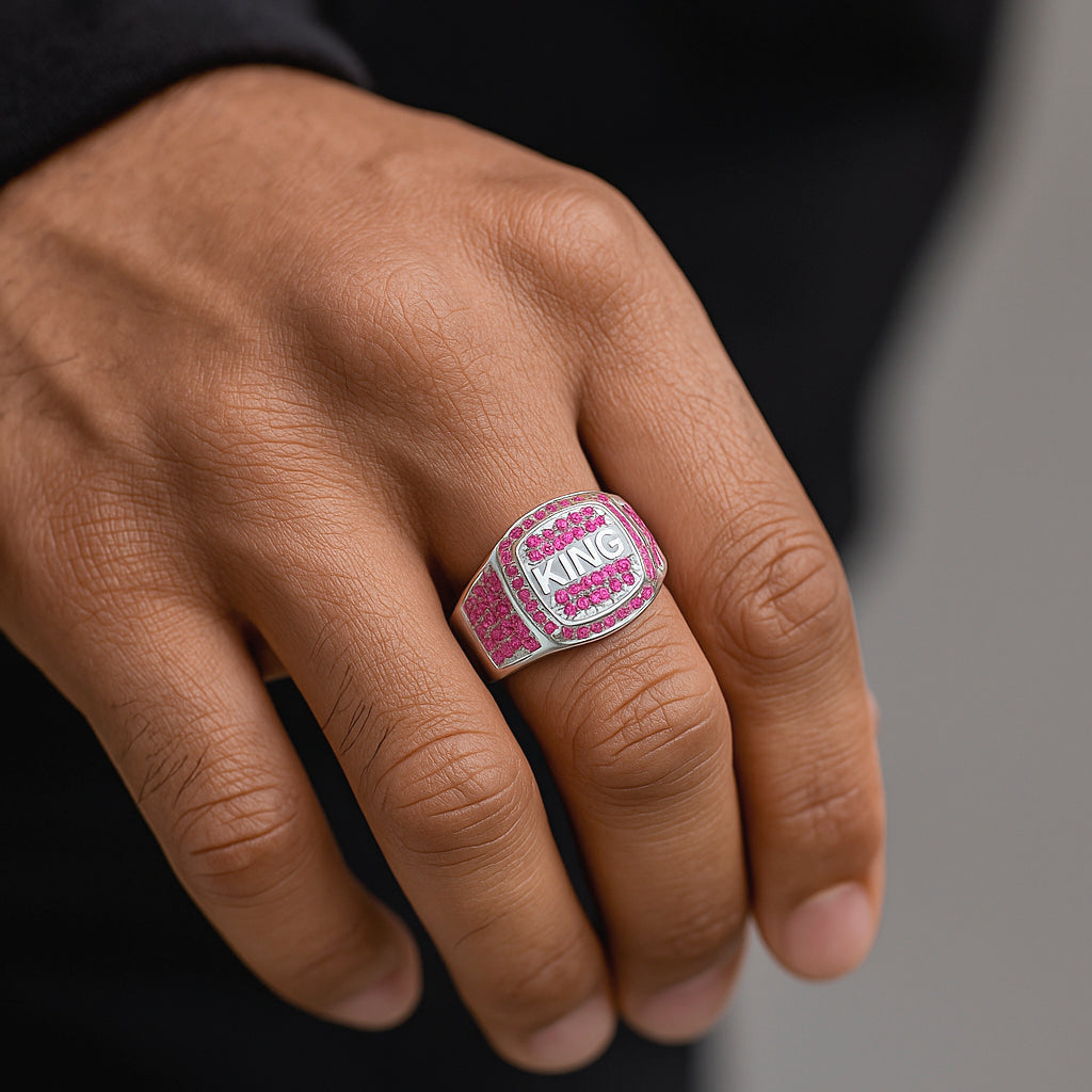Anillo Sello King Circones Rubí