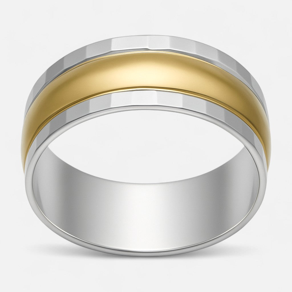 Anillo Compromiso Facetado con Oro