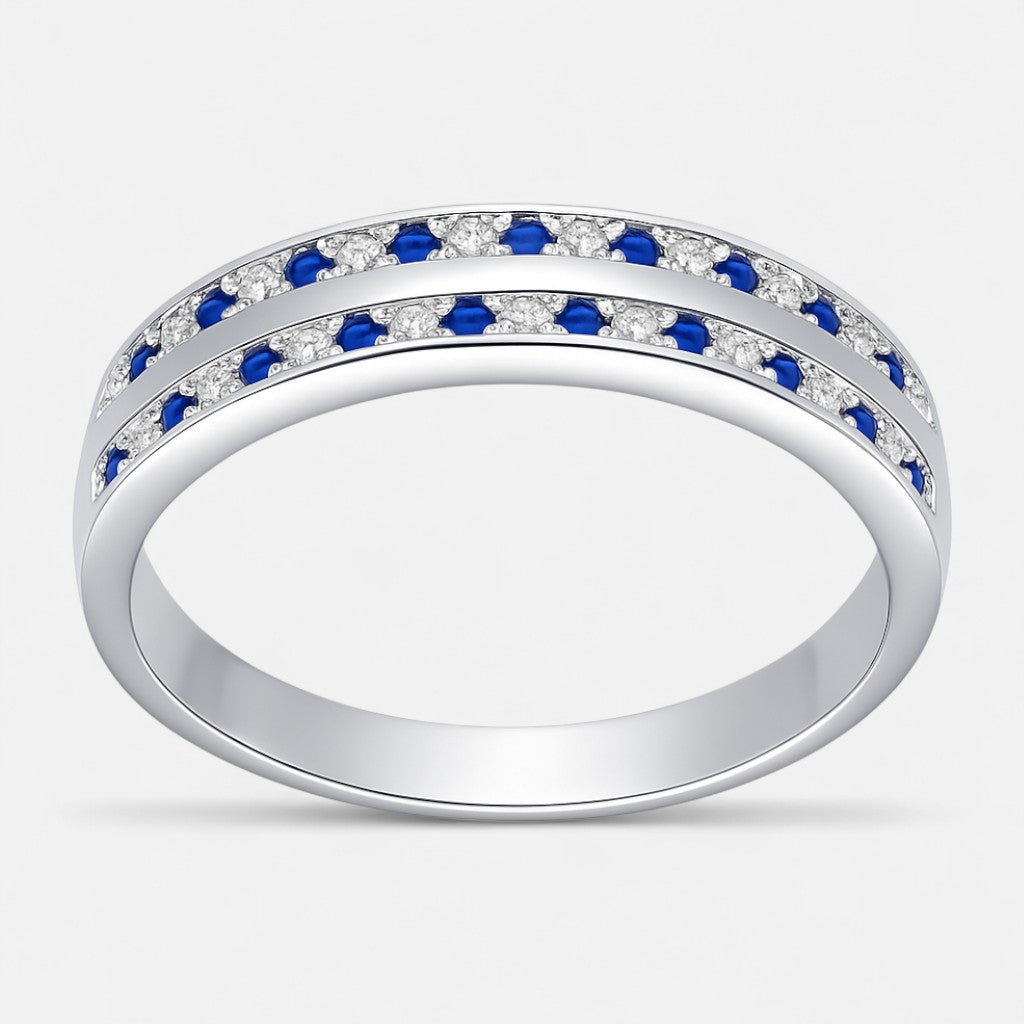 Anillo Cintillo Circones Zafiro