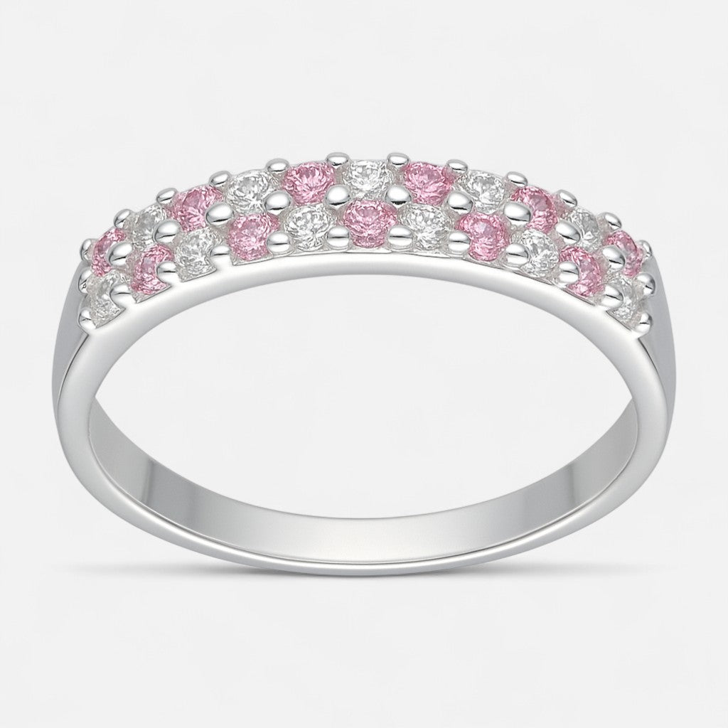 Anillo Cintillo Circones Rosa Francia