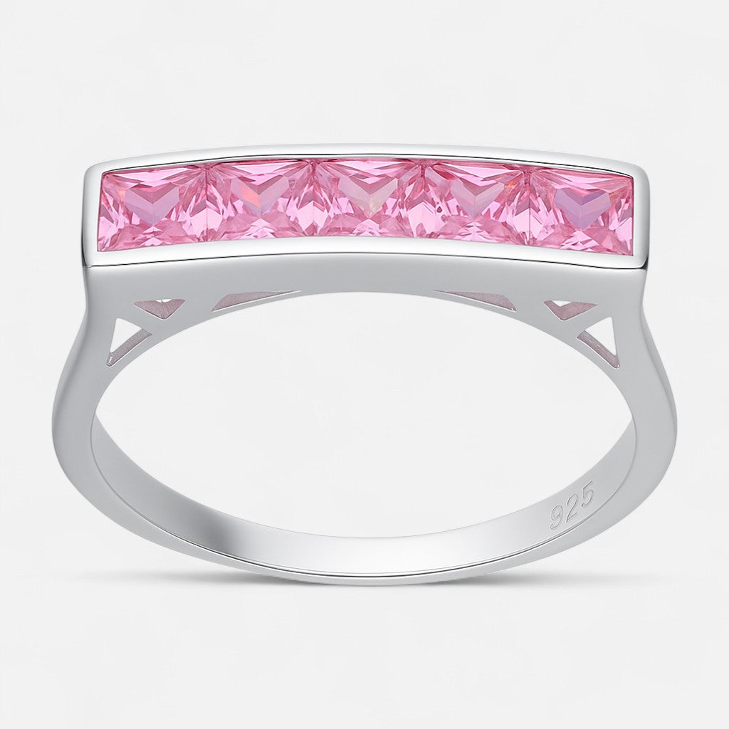 Anillo Cintillo Circones Rosa Francia 18
