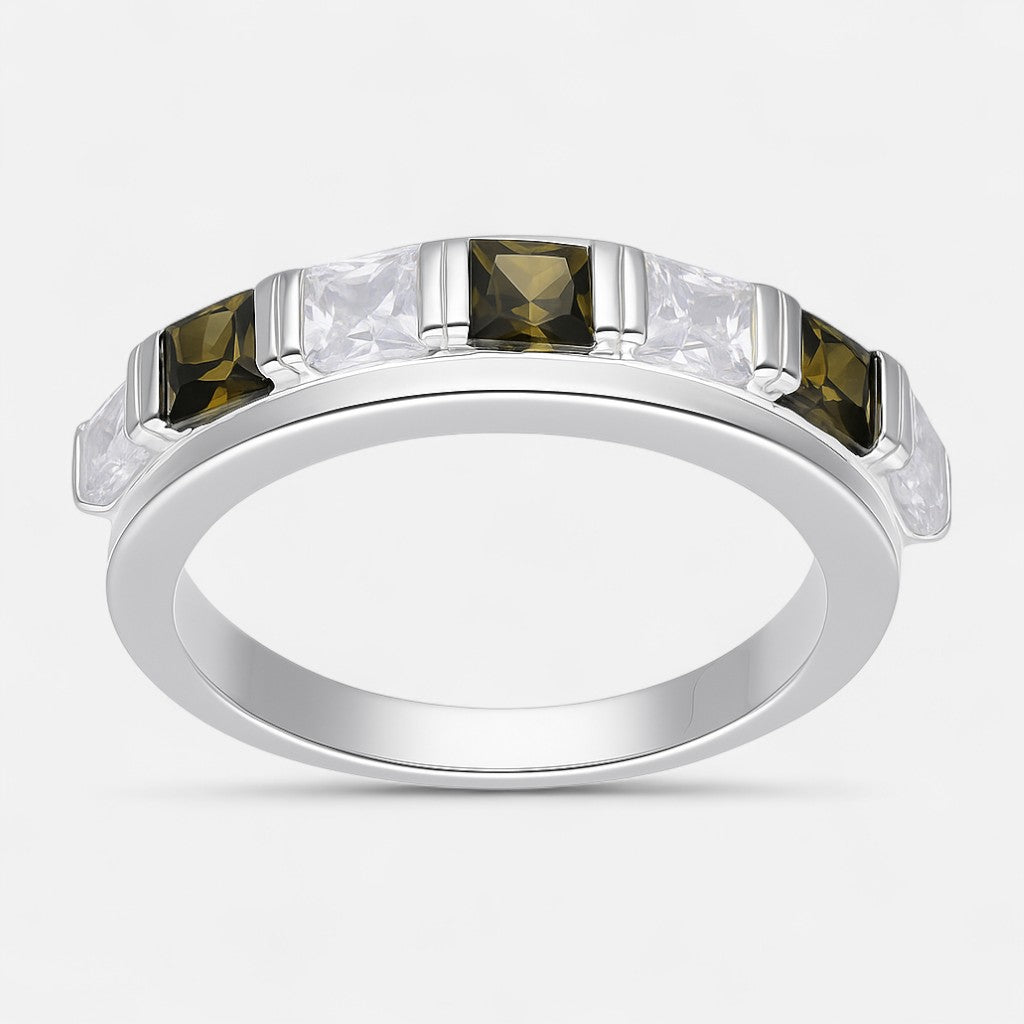 Anillo Cintillo Circones Verde Oliva