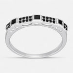 Anillo Cintillo Circones Baguette Ónix 10