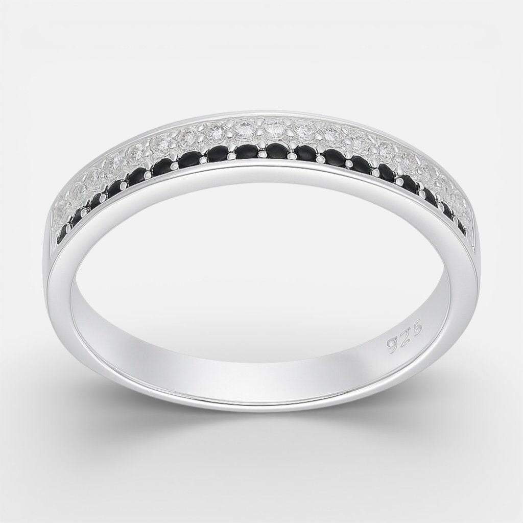 Anillo Cintillo Circones Ónix