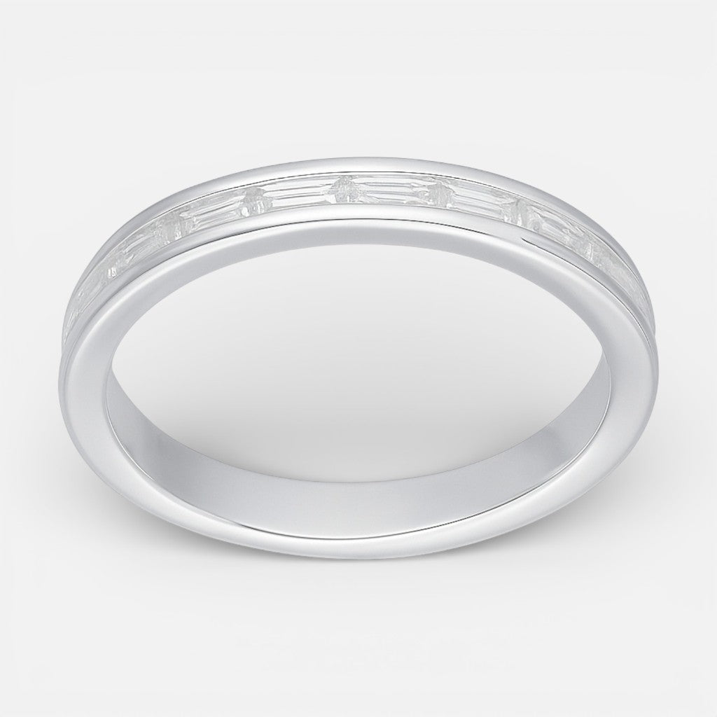 Anillo Cintillo Circones Baguette