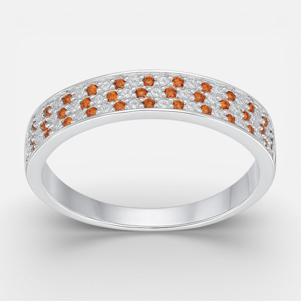 Anillo Cintillo Circones Granate 17