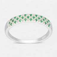 Anillo Cintillo Circones Esmeralda