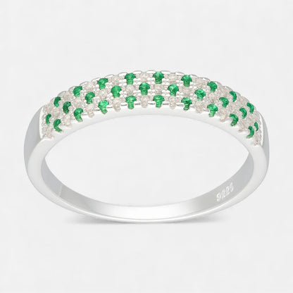 Anillo Cintillo Circones Esmeralda
