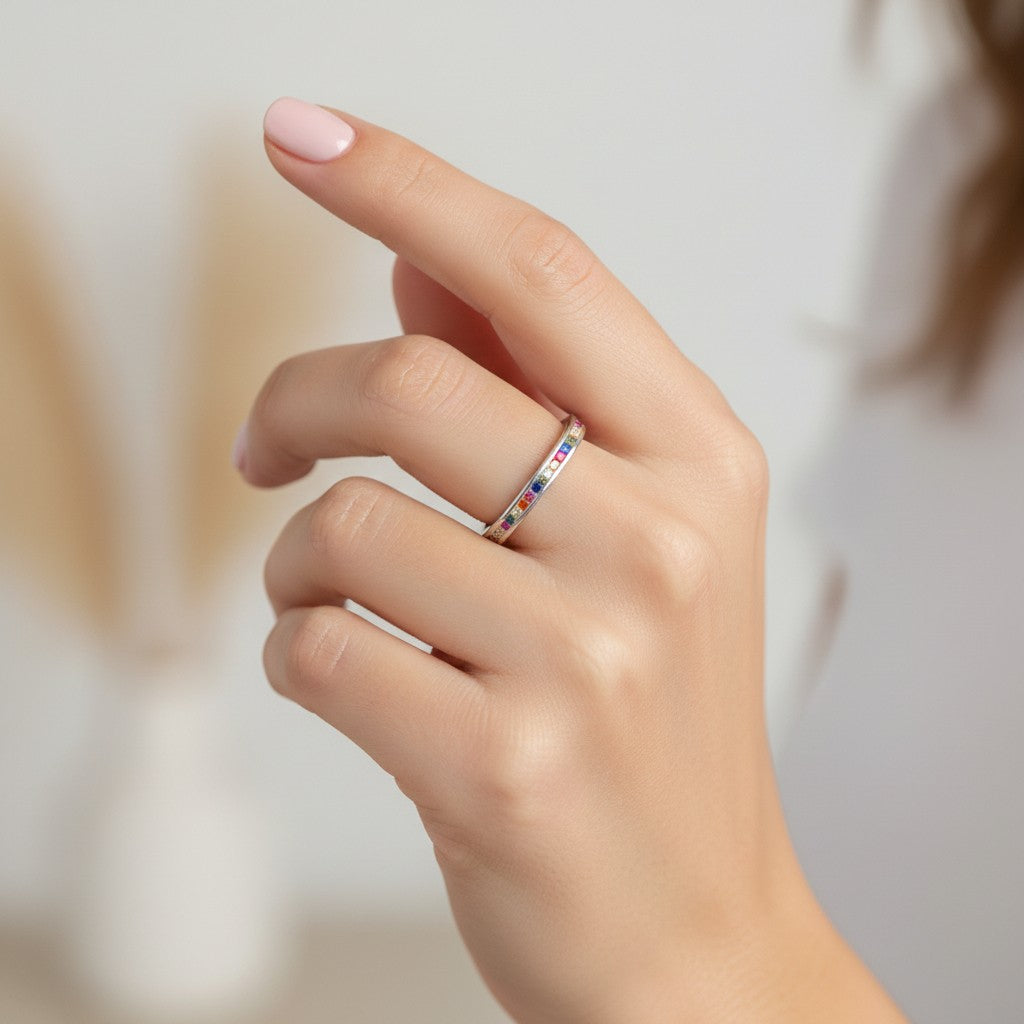 Anillo Cintillo Circones Sin Fin Multicolor