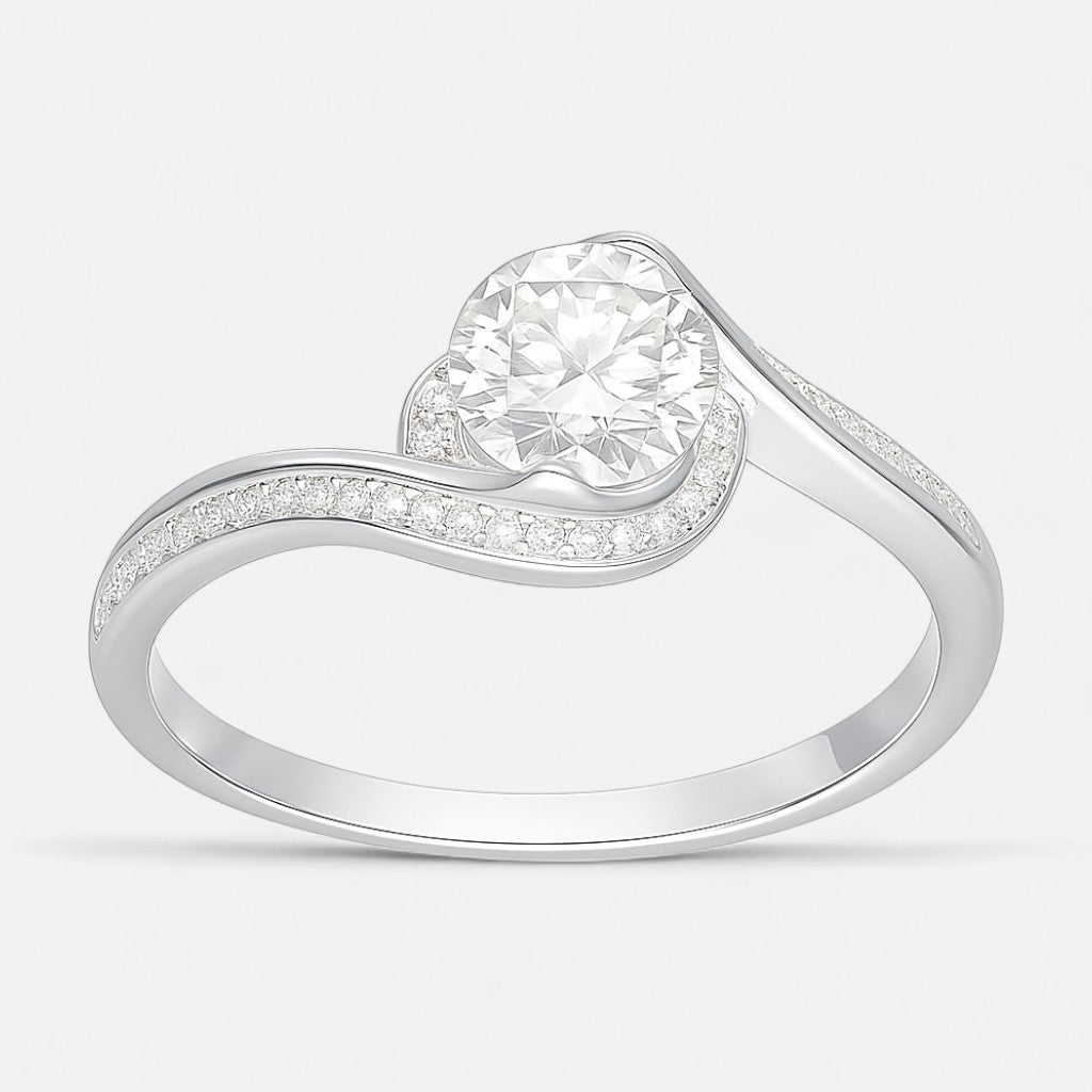 Anillo Entrelazado Moissanita y Circones