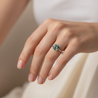 Anillo Circón Topacio Místico Solitario