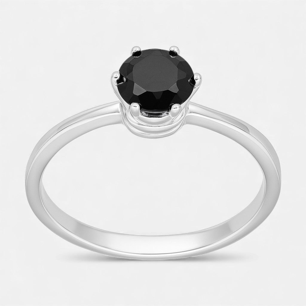 Anillo Circón Ónix Solitario
