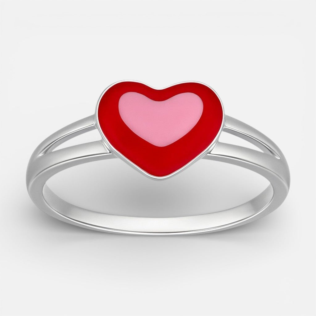 Anillo Ajustable Corazón Esmaltado