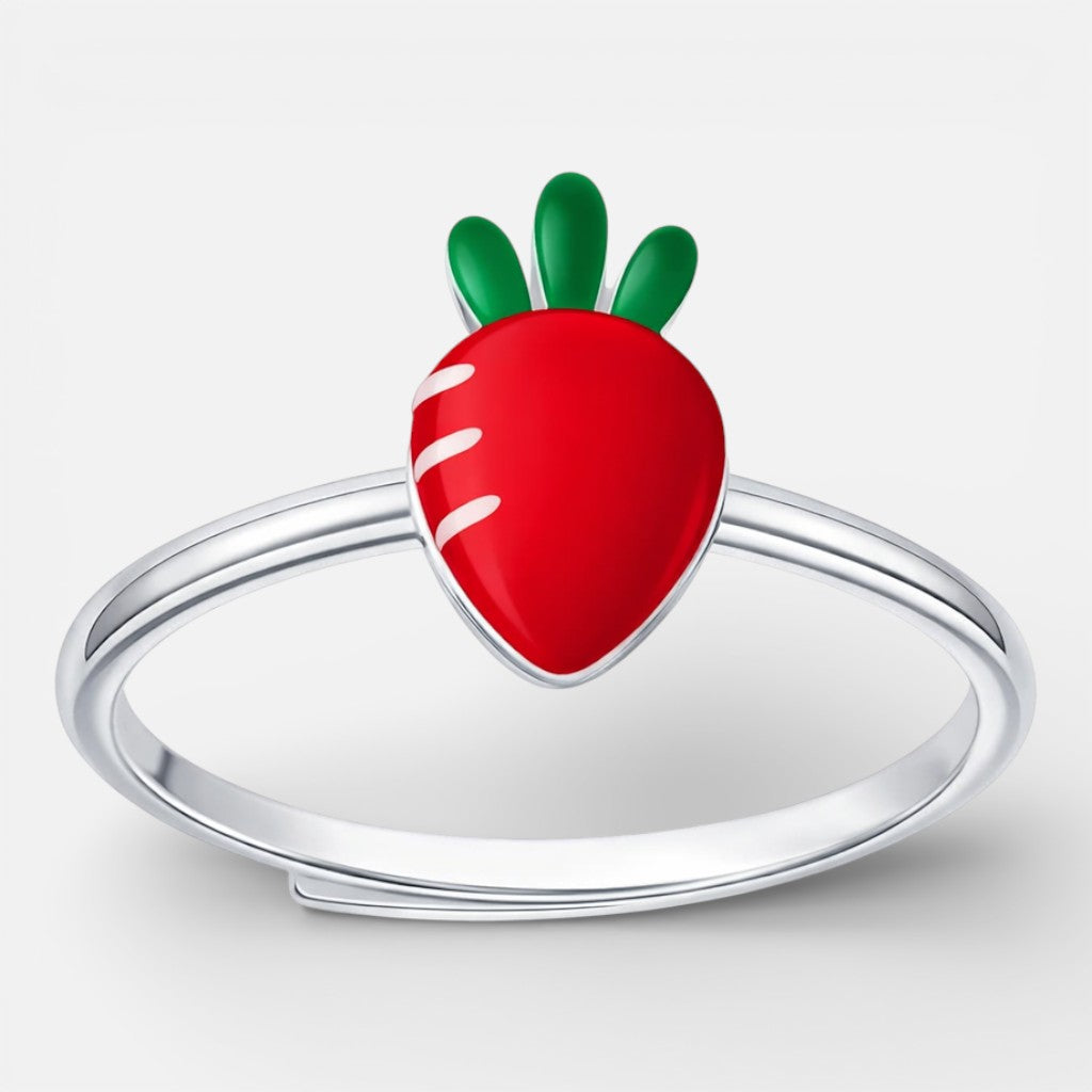 Anillo Ajustable Frutilla Esmaltada