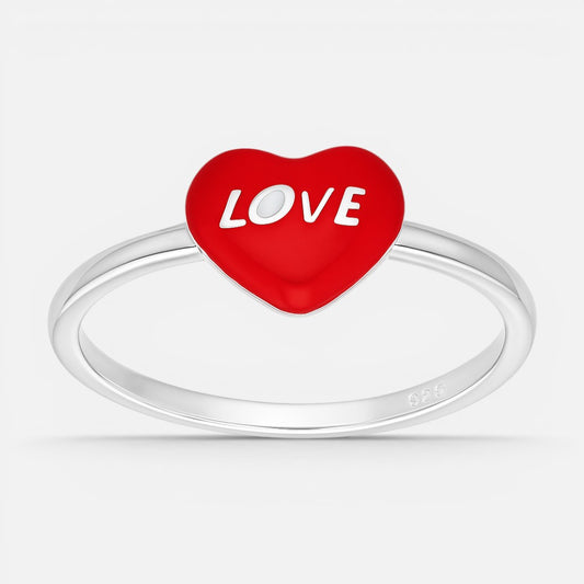 Anillo Corazón Love Esmaltado