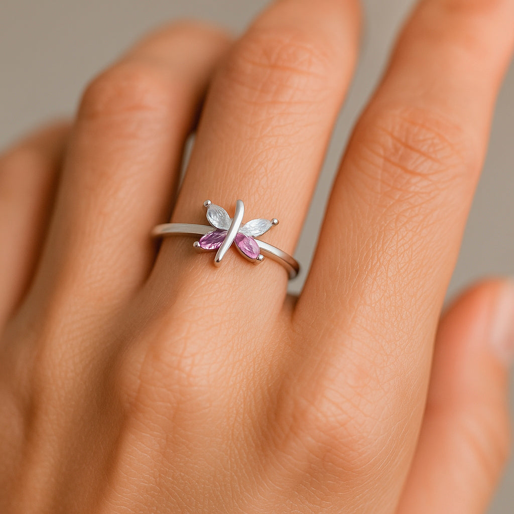 Anillo Mariposa Circones Amatista