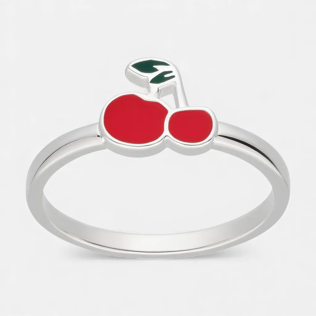 Anillo Cerezas Esmaltado