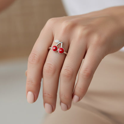 Anillo Cereza Esmaltada