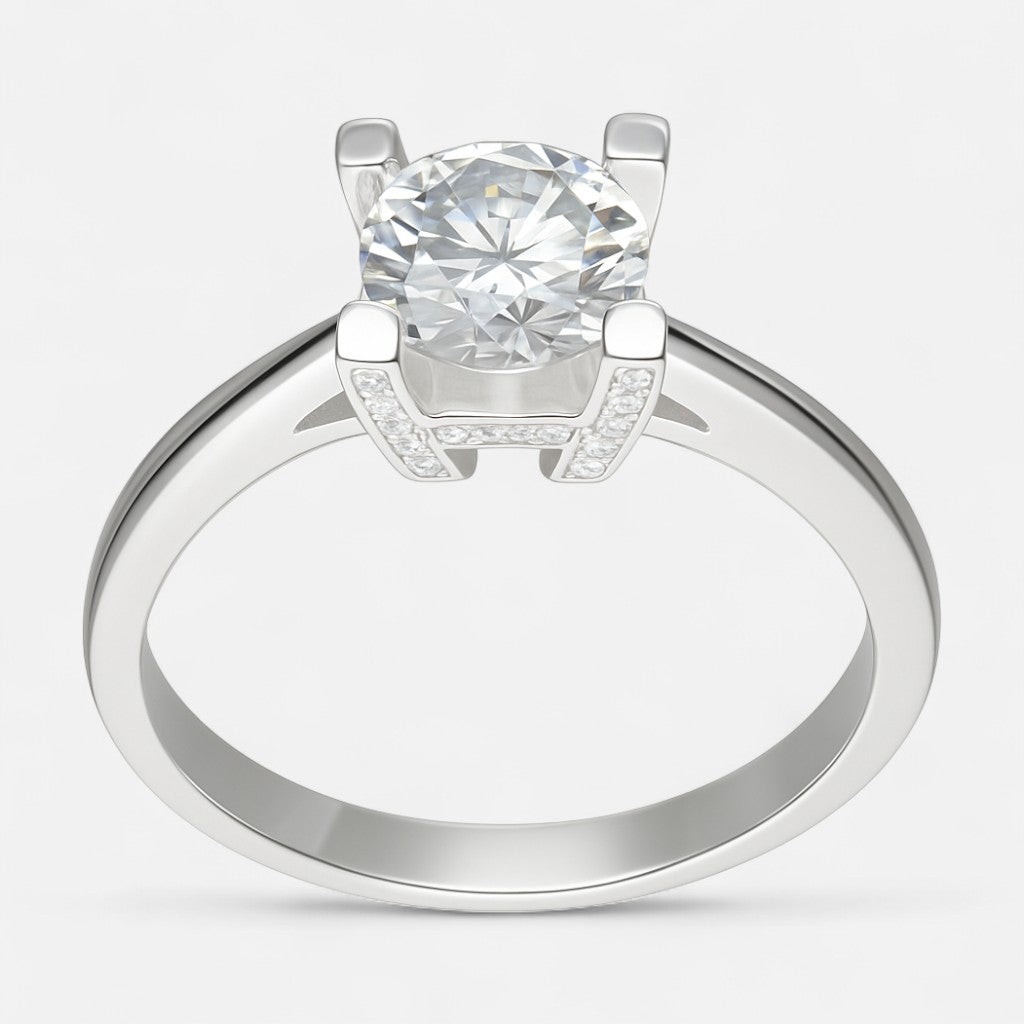 Anillo Solitario Moissanita y Circones