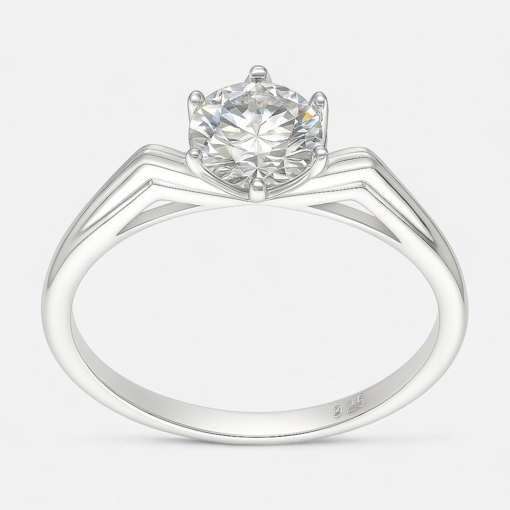 Anillo Solitario Moissanita