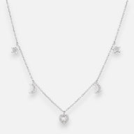 Collar Corazón Media Luna Estrellas Circones