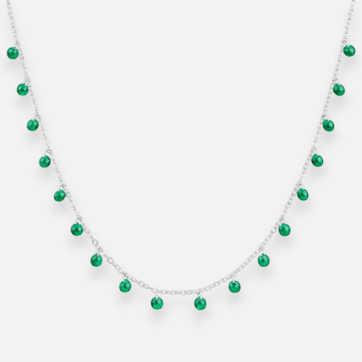 Collar Lluvia de Cristales Hecho con Swarovski® Esmeralda