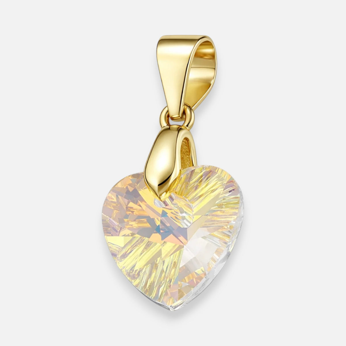 Colgante Corazón Cristal Hecho con Swarovski® Tornasol 10 mm