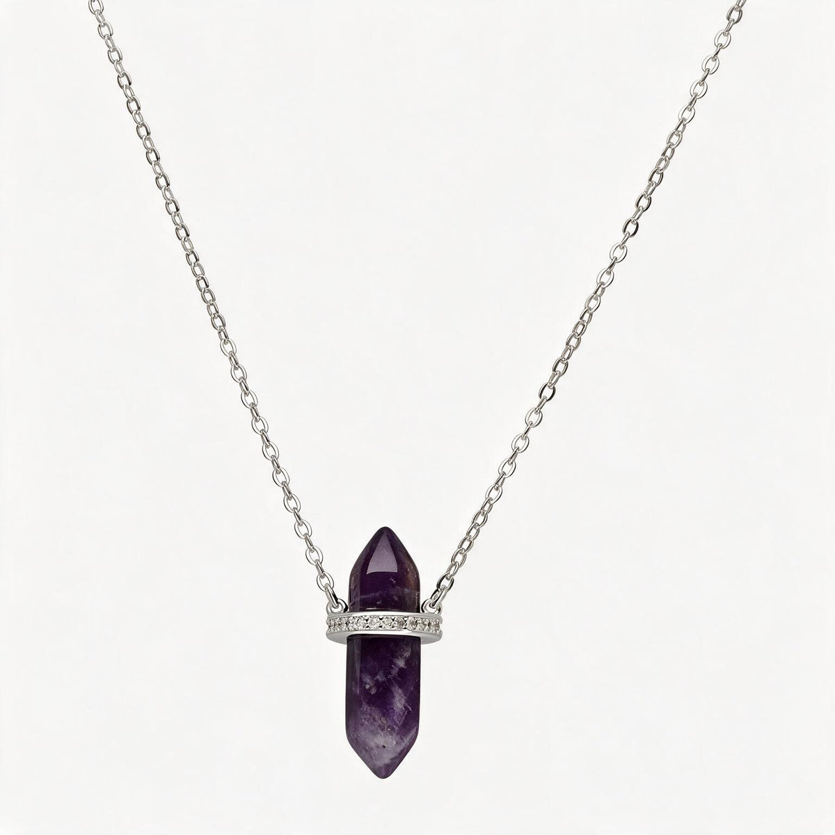 Collar Cuarzo Amatista Circones