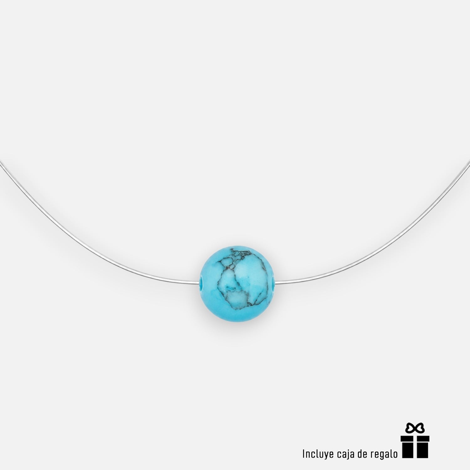 Collar Fantasma Esfera Turquesa