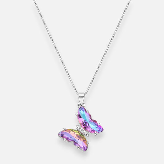 Collar Mariposa Hecho con Cristal Swarovski® Tornasol