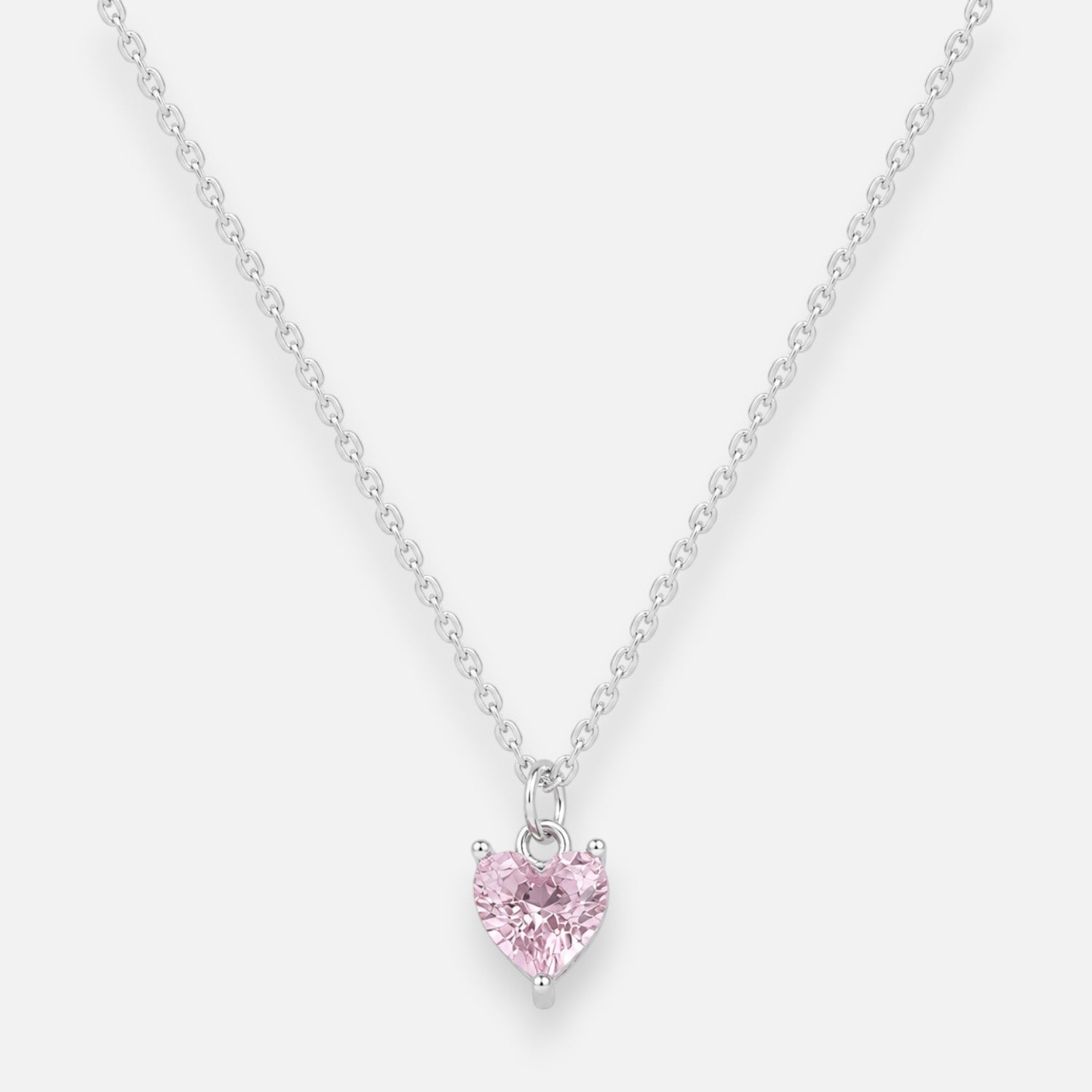 Collar Corazón Circón Rosa Francia 6x6 mm