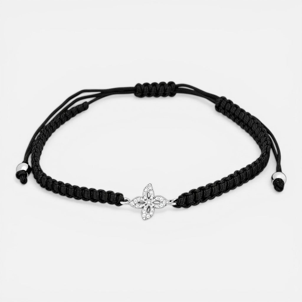 Pulsera Hilo Negro Ajustable Cruz Circones