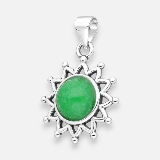 Colgante Flor Cuarzo Jade