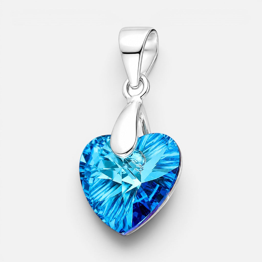 Colgante Corazón Hecho con Cristal Swarovski® Azul