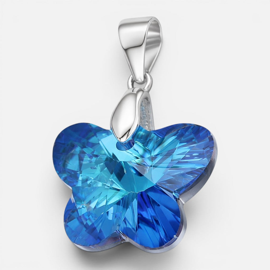 Colgante Mariposa Cristal Hecho con Swarovski® Azul