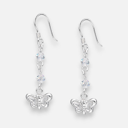 Aro Mariposa Cristales Hecho con Swarovski® Tornasol