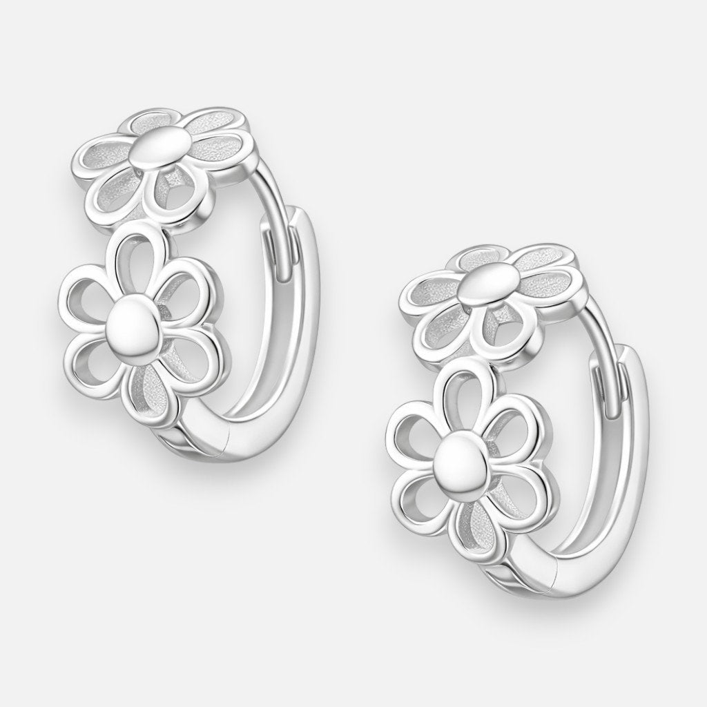 Argolla Huggie Flores 13 mm