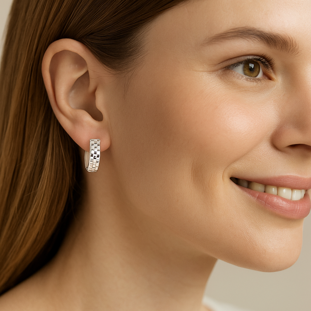 Argolla Huggie Trenzada 13 mm