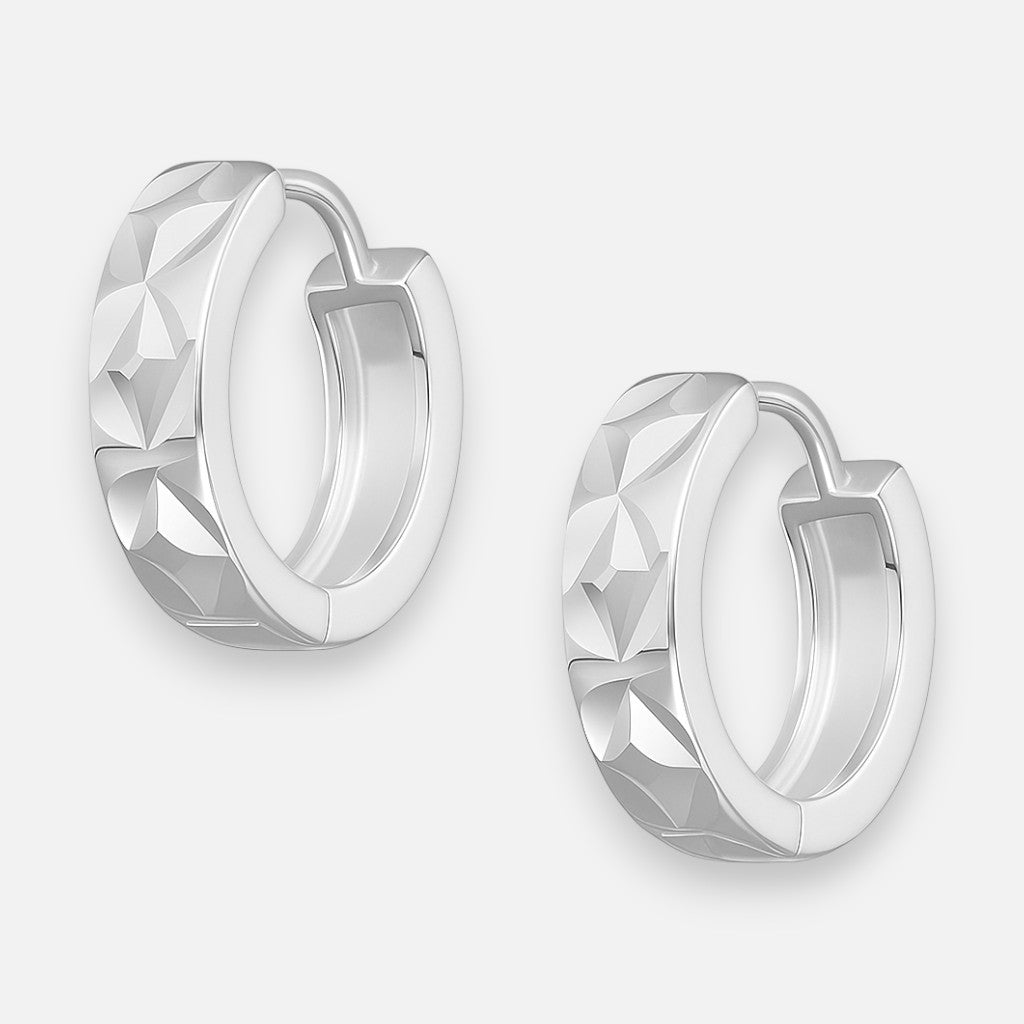 Argolla Huggie Facetada 15 mm