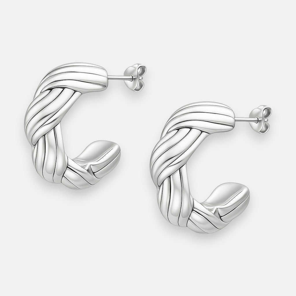 Semi Argolla Chunky Trenzada 25 mm