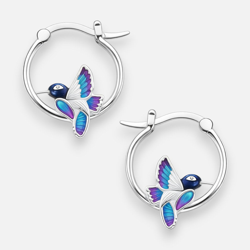 Argolla Colibrí Esmaltado Multicolor 17 mm