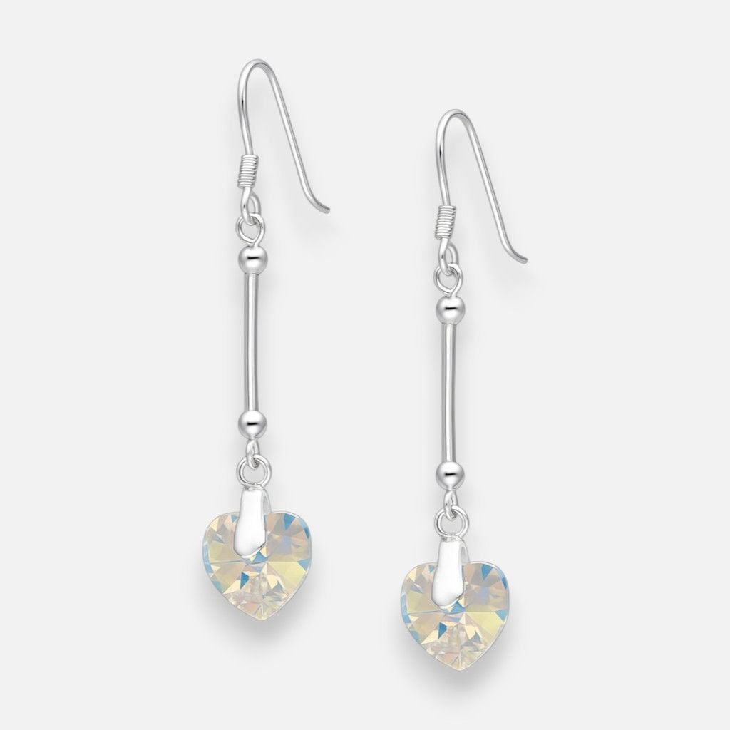 Aro Palito Corazón Hecho con Cristal Swarovski® Tornasol