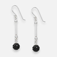 Aro Esfera Cristales Hecho con Swarovski® Negro 6 mm